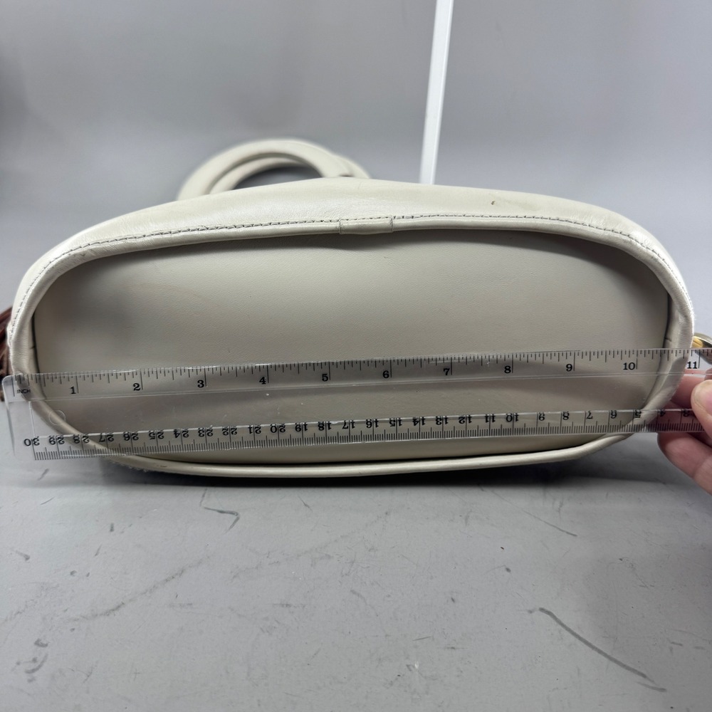Valentino Orlandi Womens Top Handle Bag Cream Leather Tassel Made in Italy 7095 - Picture 10 of 15
